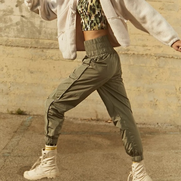 Free People Pants - NWT Free People Olive Green Track Joggers